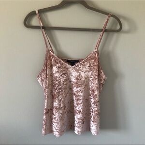 Forever 21 Pink Crushed Velvet Camisole Mauve Tank Top Womens Size Medium